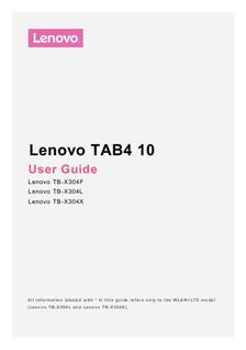 Lenovo Yoga Tab 4 10 manual. Smartphone Instructions.