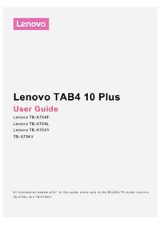 Lenovo Tab 4 10 Plus manual. Smartphone Instructions.