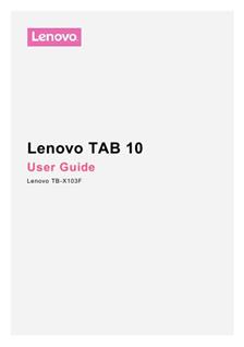 Lenovo Tab 10 manual. Smartphone Instructions.