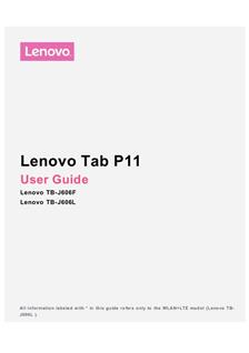 Lenovo Tab P11 manual. Smartphone Instructions.