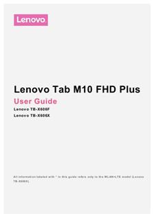 Lenovo Tab M10 FHD Plus manual. Smartphone Instructions.