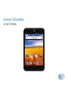 AT and T Z998 manual. Smartphone Instructions.