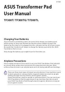 Asus Transformer Pad tf300t manual. Smartphone Instructions.
