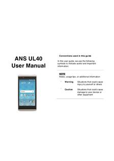 Ans UL40 manual. Smartphone Instructions.