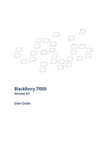 Blackberry 7100i manual. Smartphone Instructions.