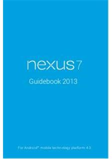 Google Nexus 7 manual. Smartphone Instructions.