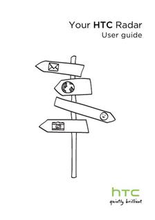 HTC Radar manual. Smartphone Instructions.