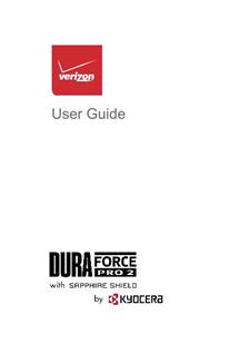 Kyocera Dura Force Pro 2 manual. Smartphone Instructions.