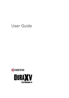 Kyocera Dura XV Extreme Plus manual. Smartphone Instructions.