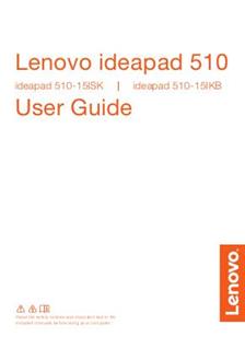 Lenovo Ideapad 510-151SK manual. Smartphone Instructions.