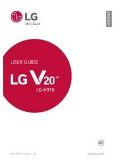 LG V20 manual. Smartphone Instructions.