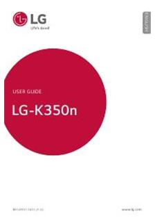 LG K350n manual. Smartphone Instructions.