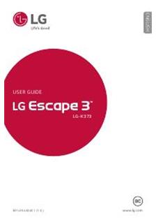 LG Escape 3 manual. Smartphone Instructions.