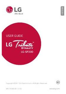 LG Tribute Dynasty manual. Smartphone Instructions.