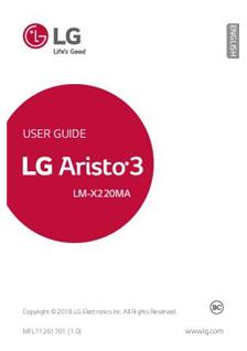 LG Aristo 3 manual. Smartphone Instructions.