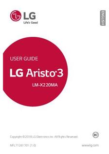 LG Aristo 3 manual. Smartphone Instructions.