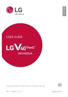 LG V40 Thin Q manual. Smartphone Instructions.