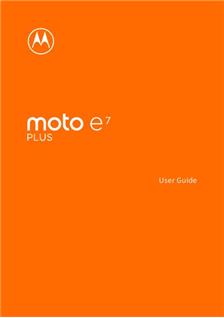 Motorola Moto E7 Plus manual. Smartphone Instructions.