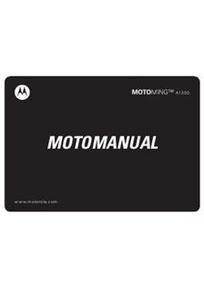 Motorola Ming A1200 manual. Smartphone Instructions.