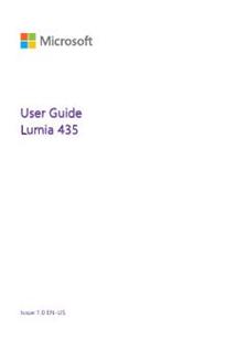 Microsoft Lumia 435 manual. Smartphone Instructions.