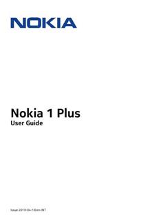 Nokia 1 Plus manual. Smartphone Instructions.