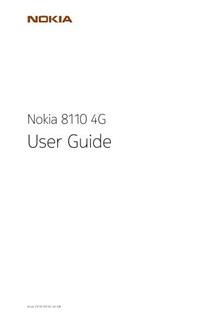 Nokia 8110 4G manual. Smartphone Instructions.