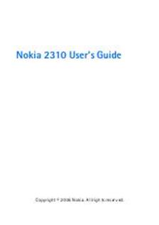 Nokia 2310 manual. Smartphone Instructions.