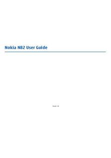 Nokia N82 manual. Smartphone Instructions.