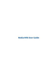 Nokia N96 manual. Smartphone Instructions.