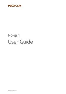 Nokia 1 manual. Smartphone Instructions.