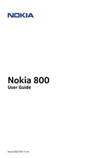 Nokia 800 Tough manual. Smartphone Instructions.