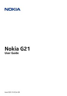 Nokia G 21 manual. Smartphone Instructions.