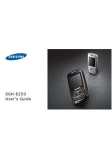 Samsung SGH E250 manual. Smartphone Instructions.