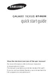 Samsung Galaxy Nexus manual. Smartphone Instructions.