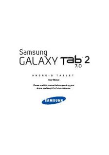 Samsung Galaxy Tab 2 7.0 (Wifi) manual. Smartphone Instructions.
