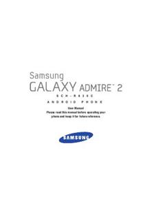 Samsung Galaxy Admire 2 manual. Smartphone Instructions.