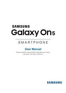 Samsung Galaxy on5 manual. Smartphone Instructions.