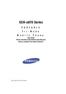 Samsung SCH-A870 manual. Smartphone Instructions.