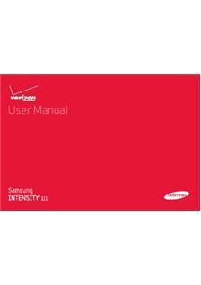 Samsung Intensity lll manual. Smartphone Instructions.
