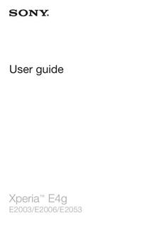 Sony Xperia E4g manual. Smartphone Instructions.