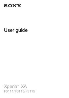 Sony Xperia XA manual. Smartphone Instructions.